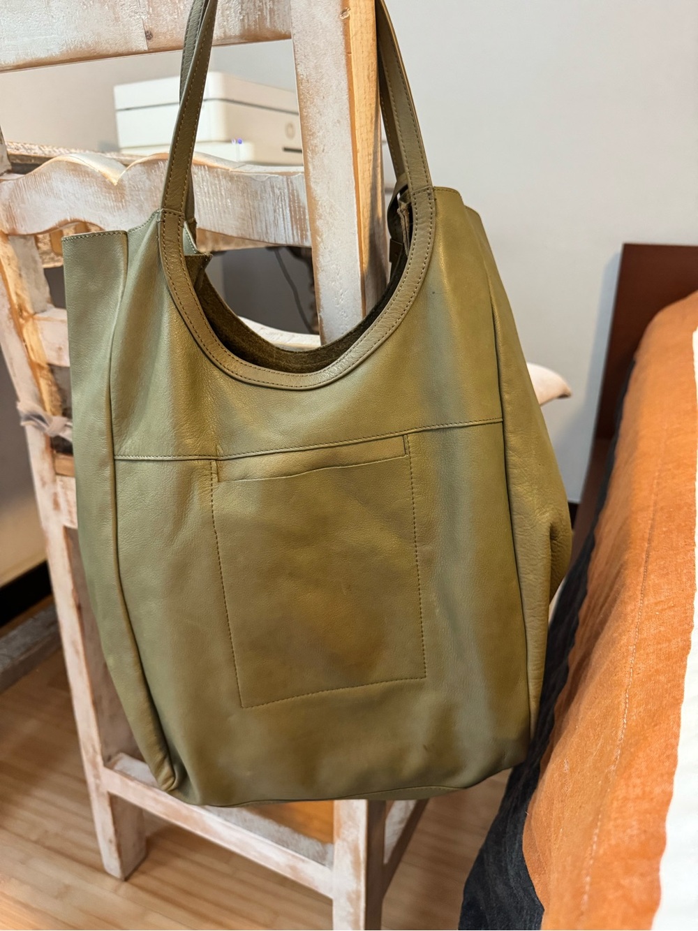 HOBO Olive Leather Shoulder Bag